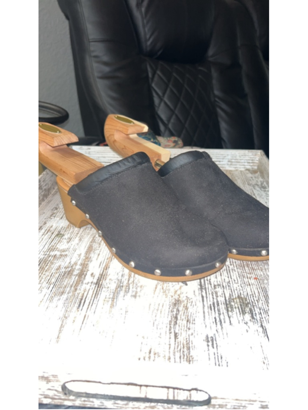Women's ana Black Brown Clogs Size 7.5